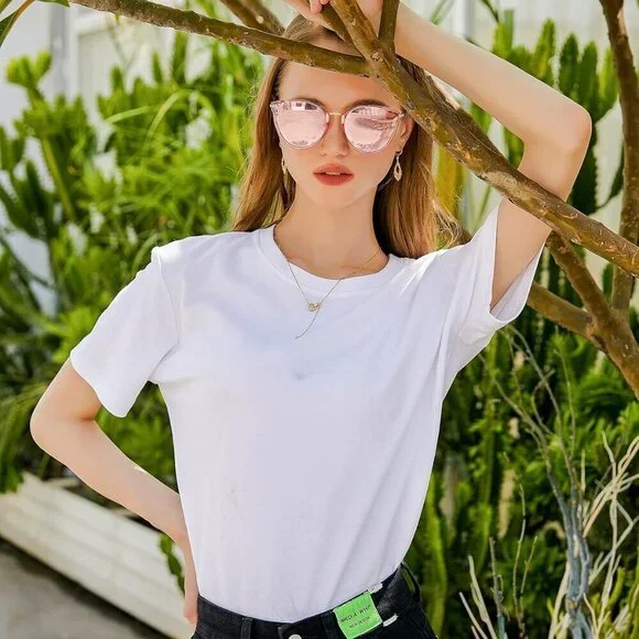 Vintage Polarized Cat Eye Sunglasses Women Oversized Round UV400 HD Style - Picture 3 of 8